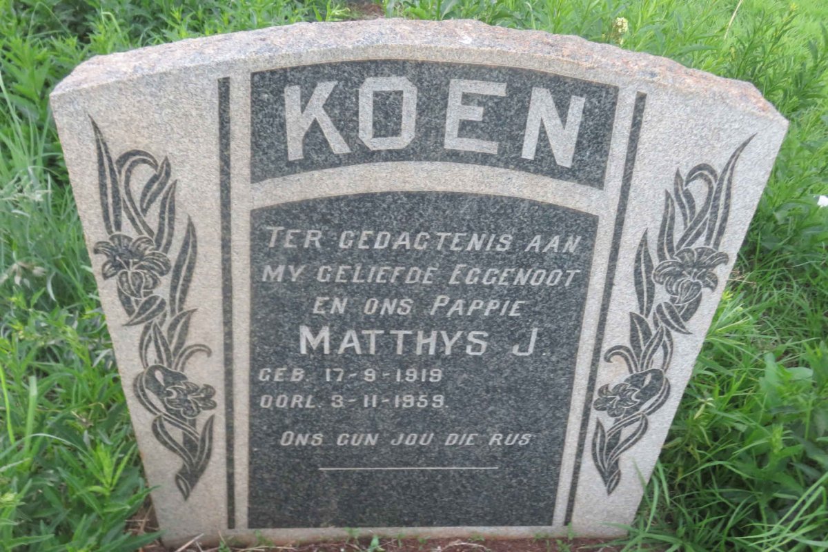 KOEN Matthys J. 1919-1959