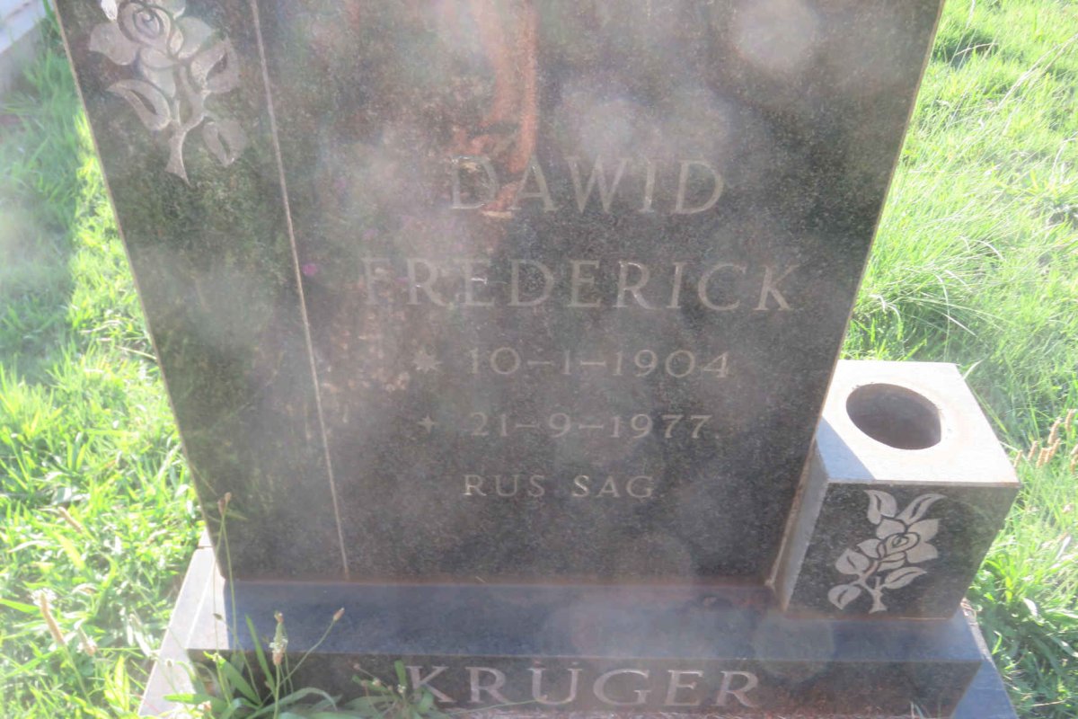 KRUGER Dawid Frederick 1904-1977
