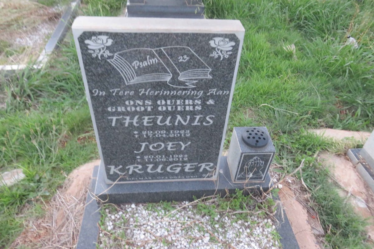 KRUGER Theunis 1923-2012 &amp; Joey 1924-2012