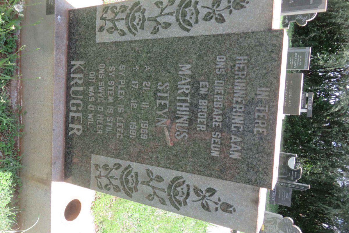 KRUGER Marthinus Steyn 1969-1991