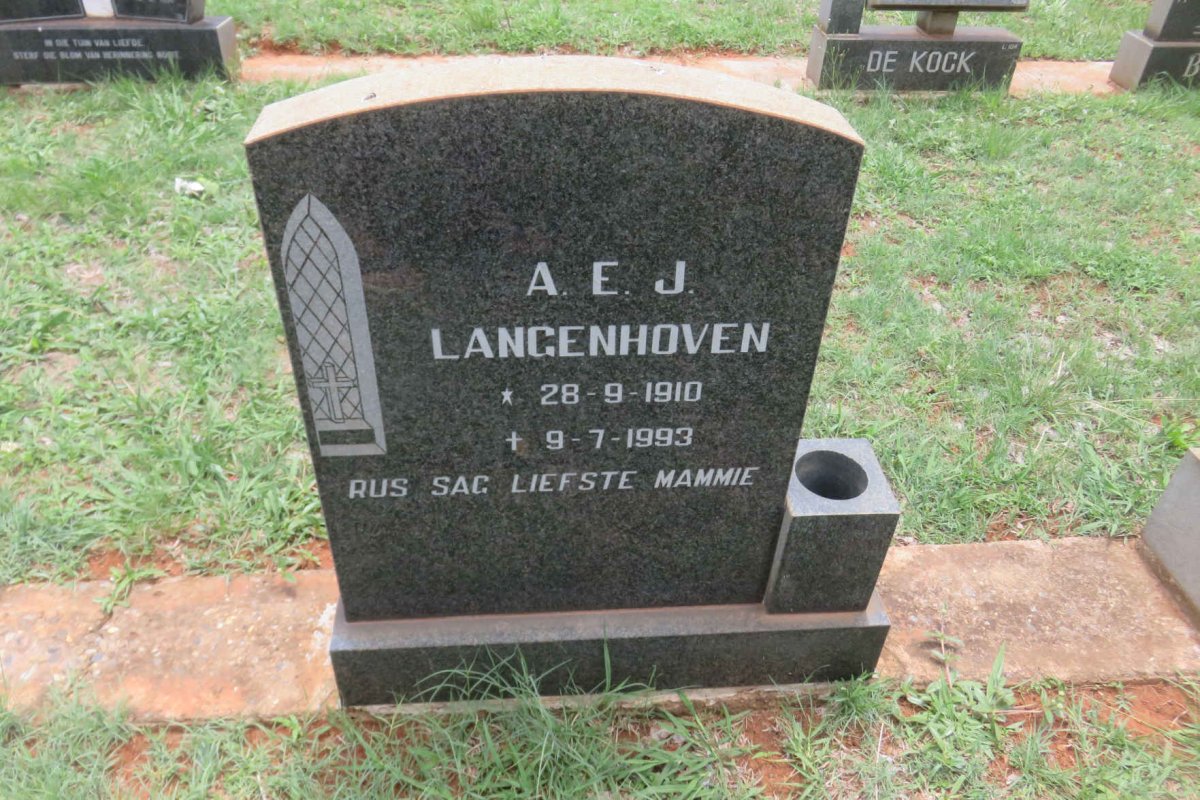 LANGENHOVEN A.E.J. 1910-1993