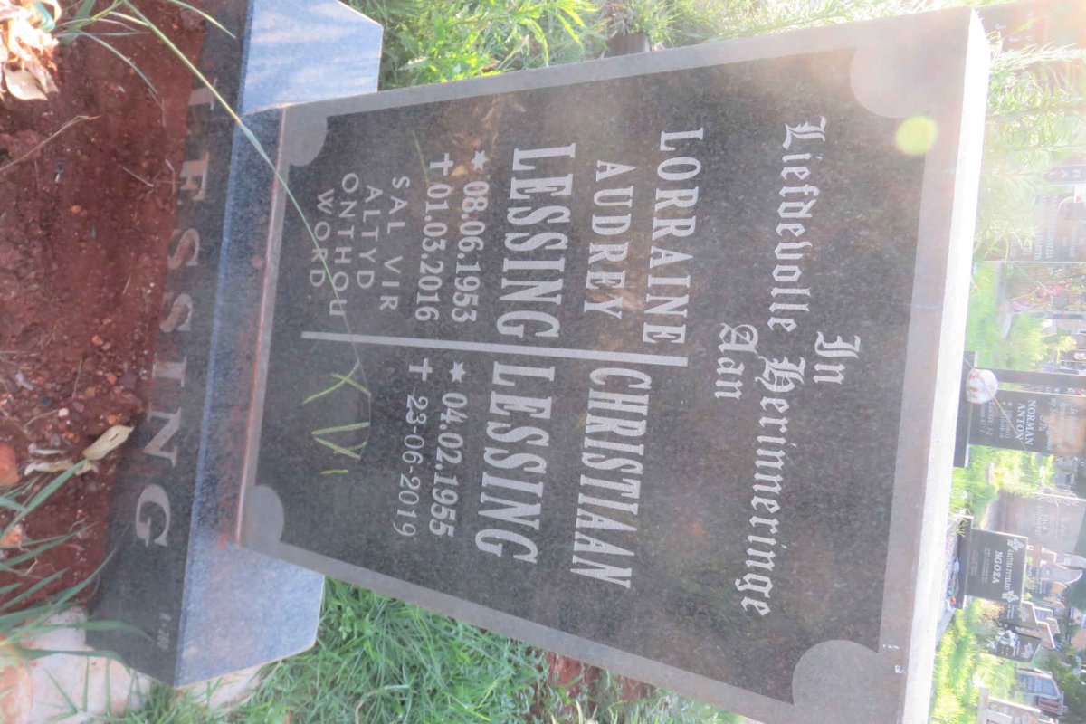 LESSING Christiaan 1955-2019 &amp; Lorraine Audrey 1953-2016