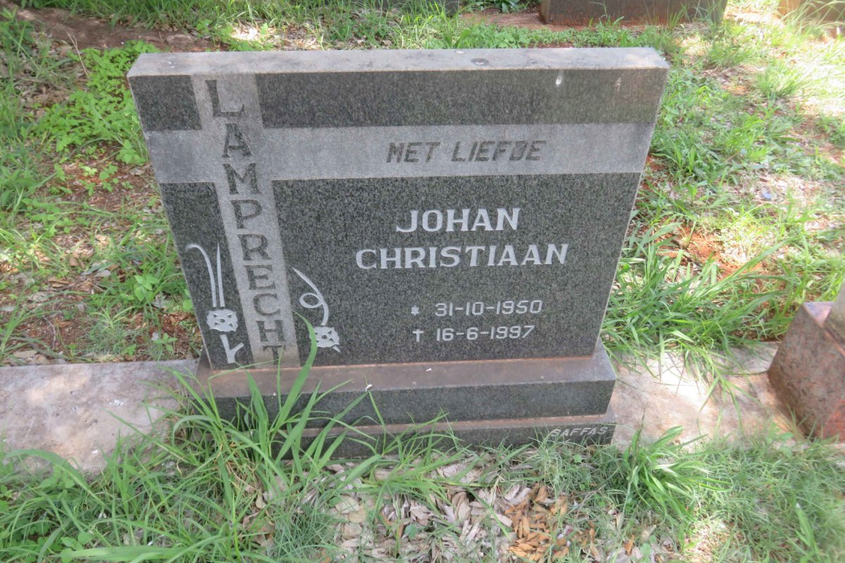 LAMPRECHT Johan Christiaan 1950-1997