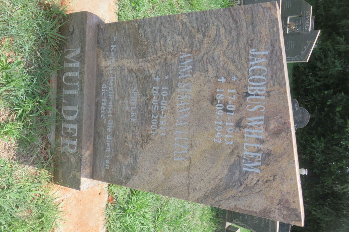 MULDER Jacobus Willem 1913-1992 &amp; Anna Susanna Luzia 1913-2001