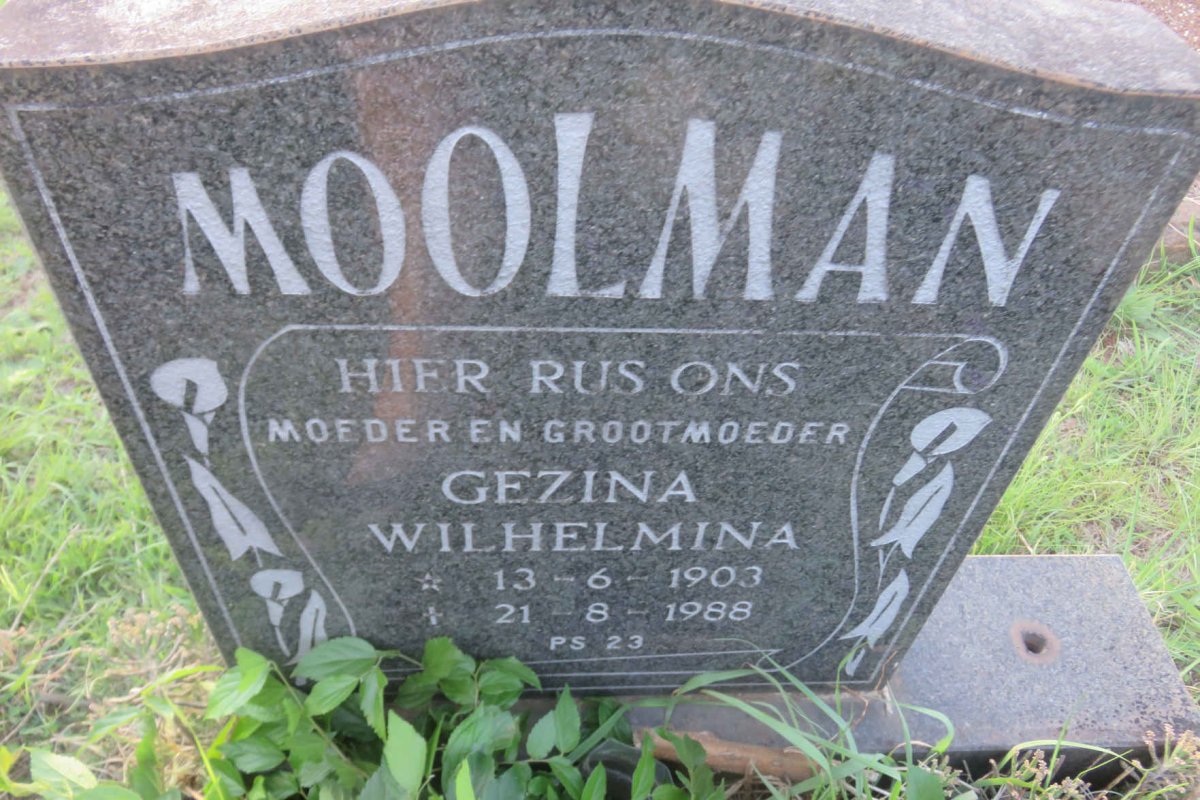 MOOLMAN Gezina Wilhelmina 1903-1988