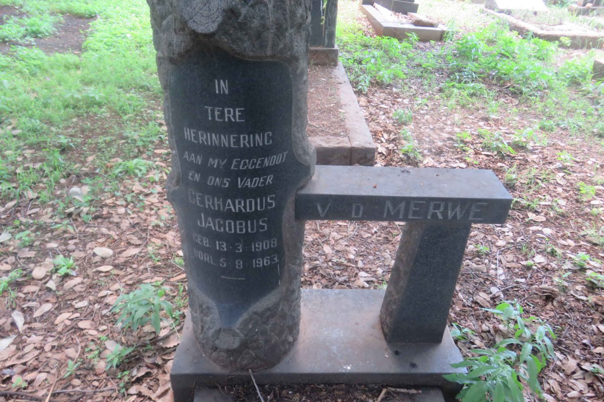 MERWE Gerhardus Jacobus, v.d. 1908-1963