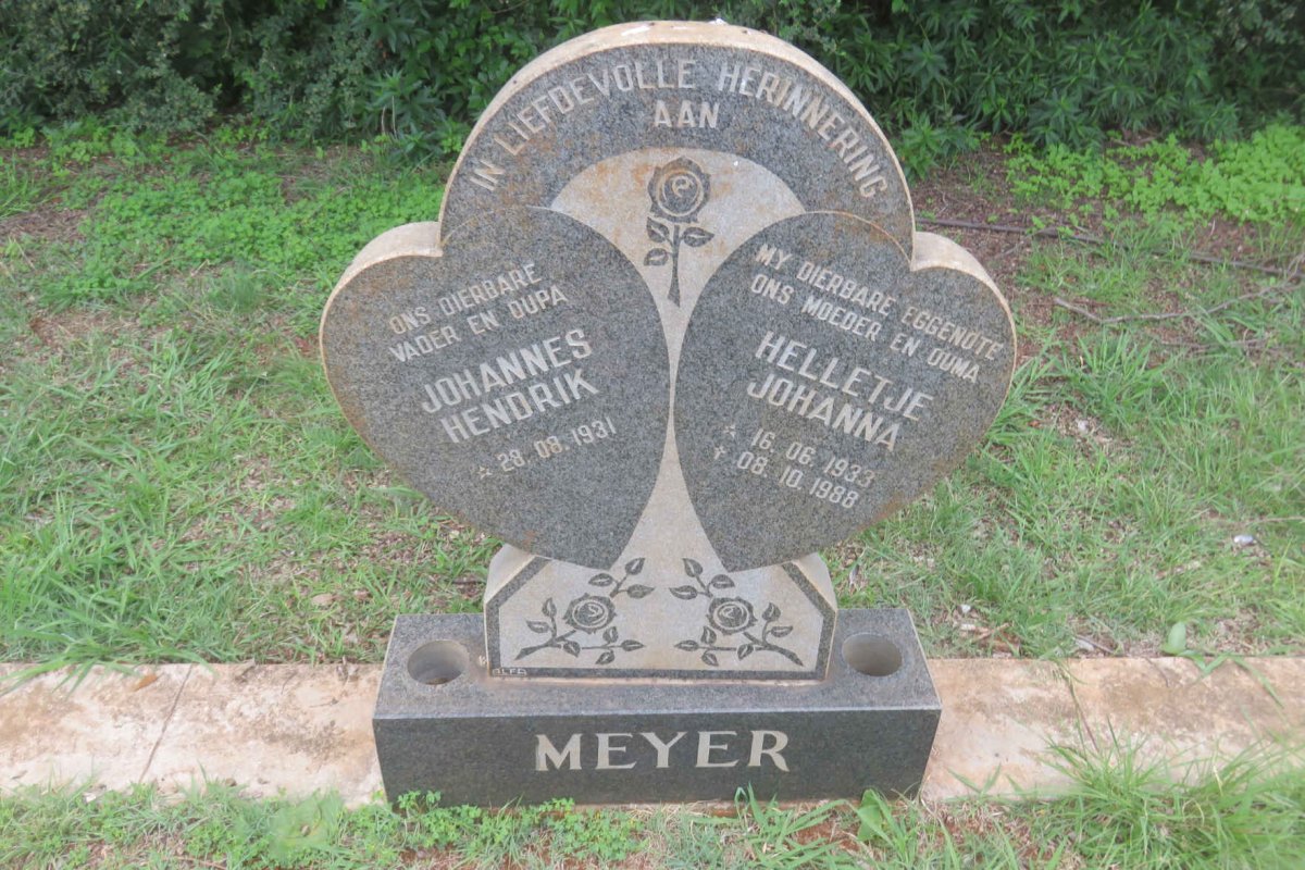MEYER Johannes Hendrik 1931-  &amp; Helletje Johanna 1933-1988