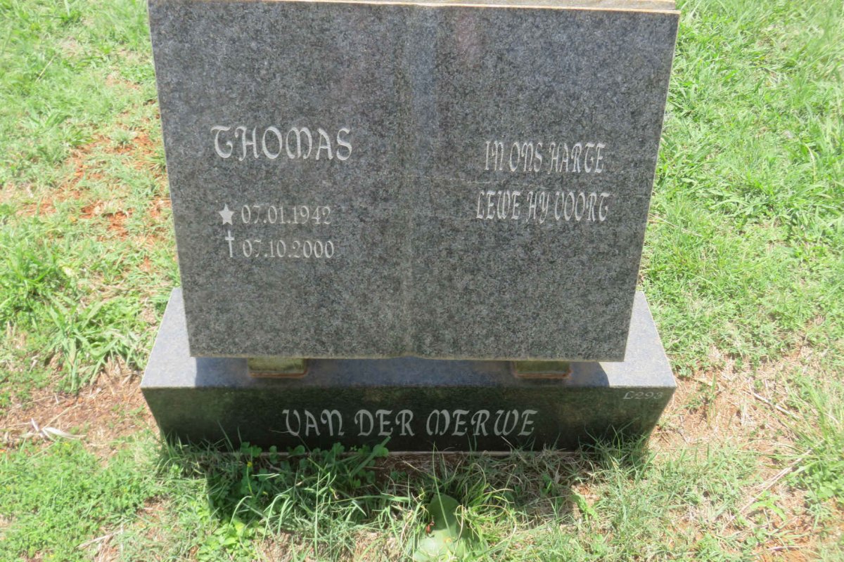 MERWE Thomas, van der 1942-2000