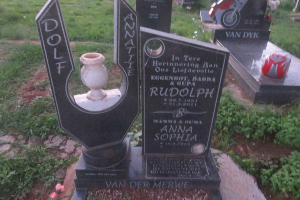 MERWE Rudolph, van der 1951-2011 &amp; Anna Sophia 1953-