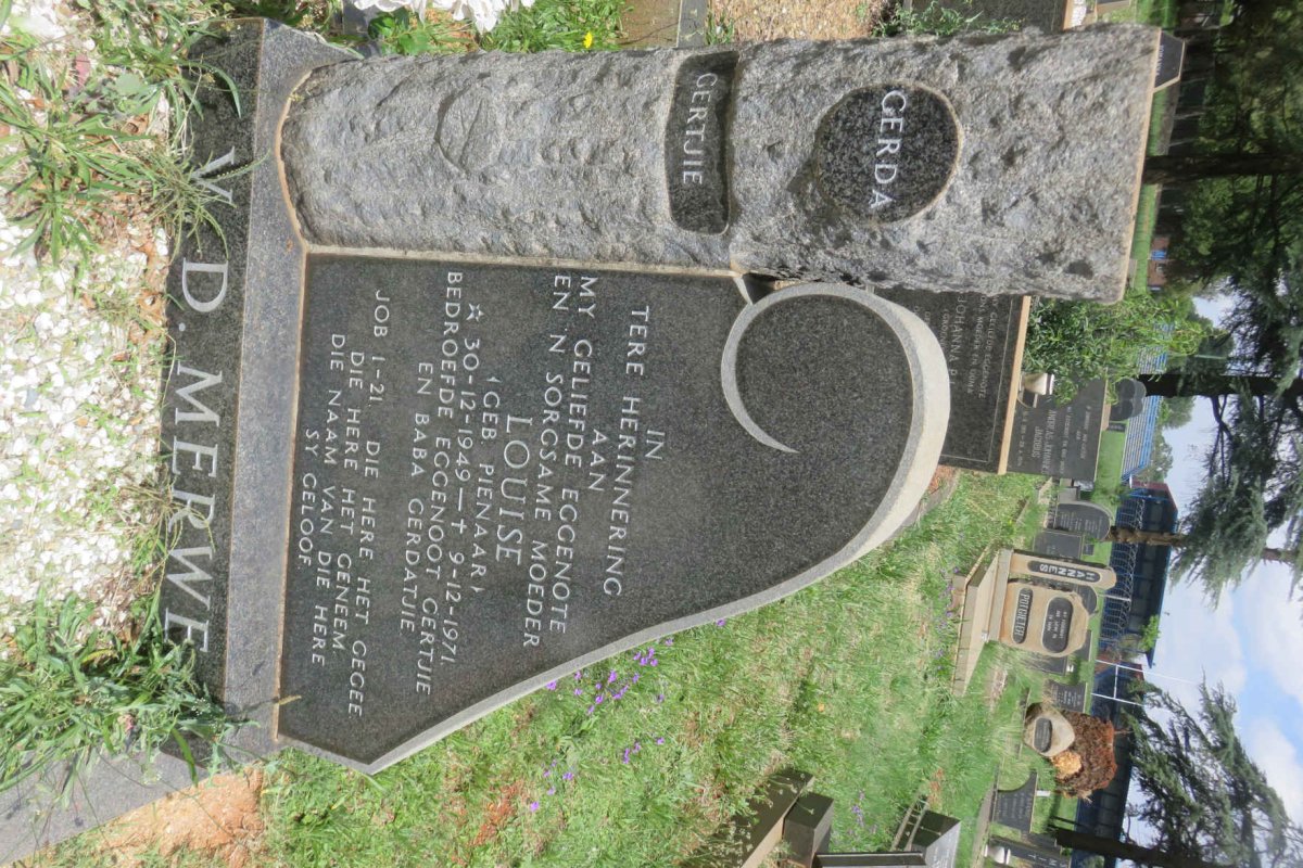 MERWE Louise, v.d. nee PIENAAR 1949-1971