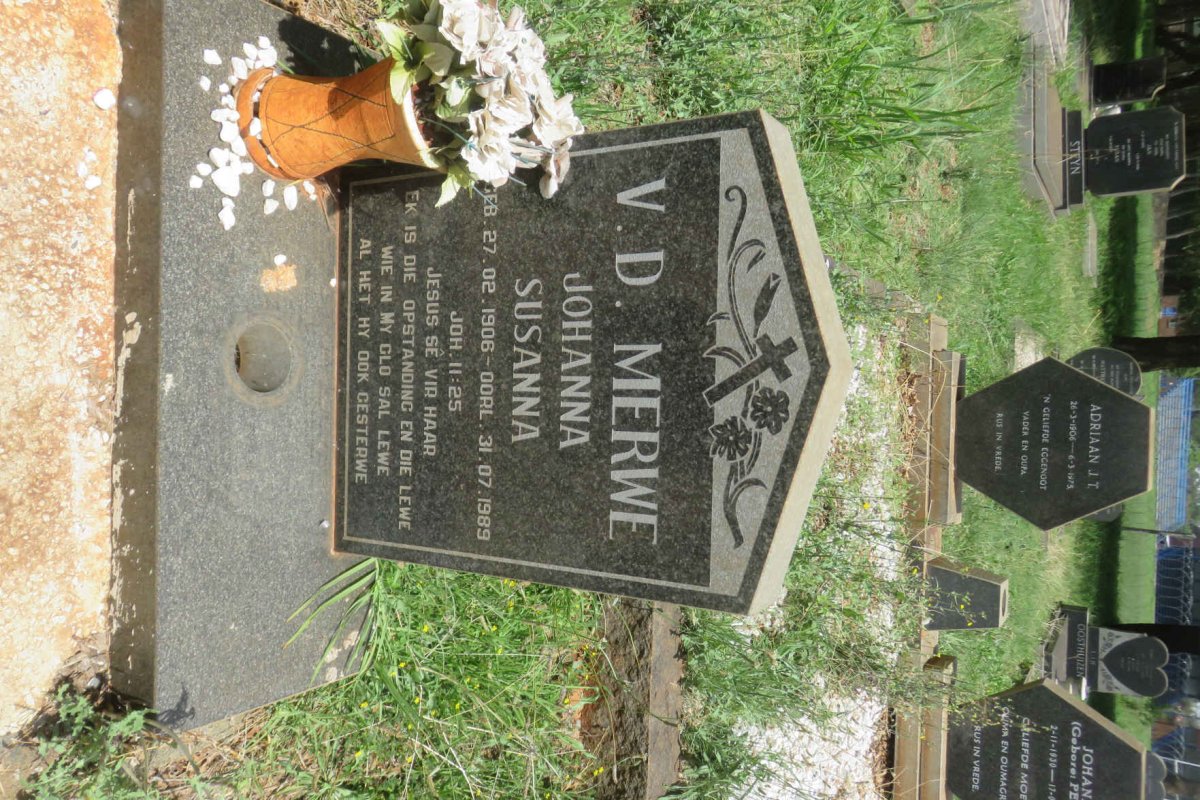 MERWE Johanna Susanna, v.d. 1906-1989