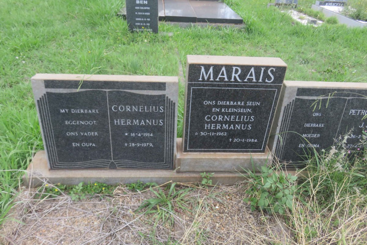 MARAIS Cornelius Hermanus 1914-1979 & Petronella J.J. 1923-1999 :: MARAIS Cornelius Hermanus 1962-1984 _1
