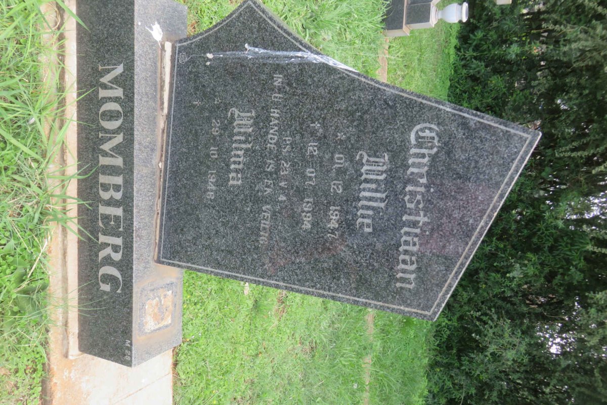 MOMBERG Christiaan Willie 1947-1994 &amp; Wilma 1948-
