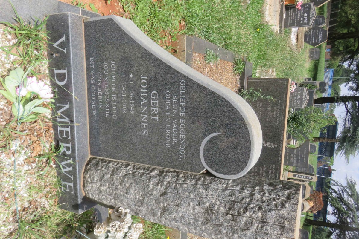 MERWE Gert Johannes, v.d. 1949-2008