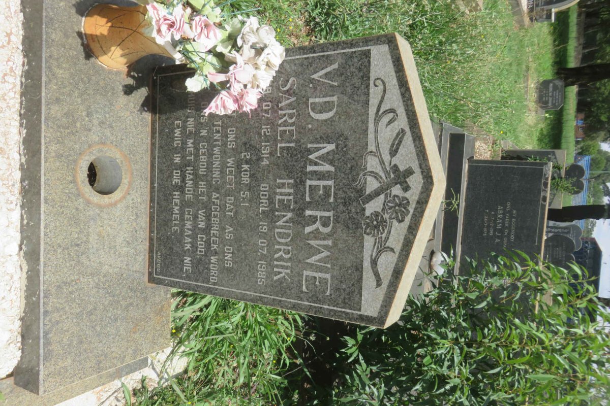 MERWE Sarel Hendrik, v.d. 1914-1985
