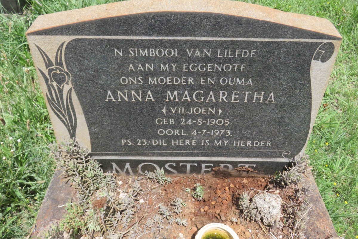 MOSTERT Anna Magaretha nee VILJOEN 1905-1973