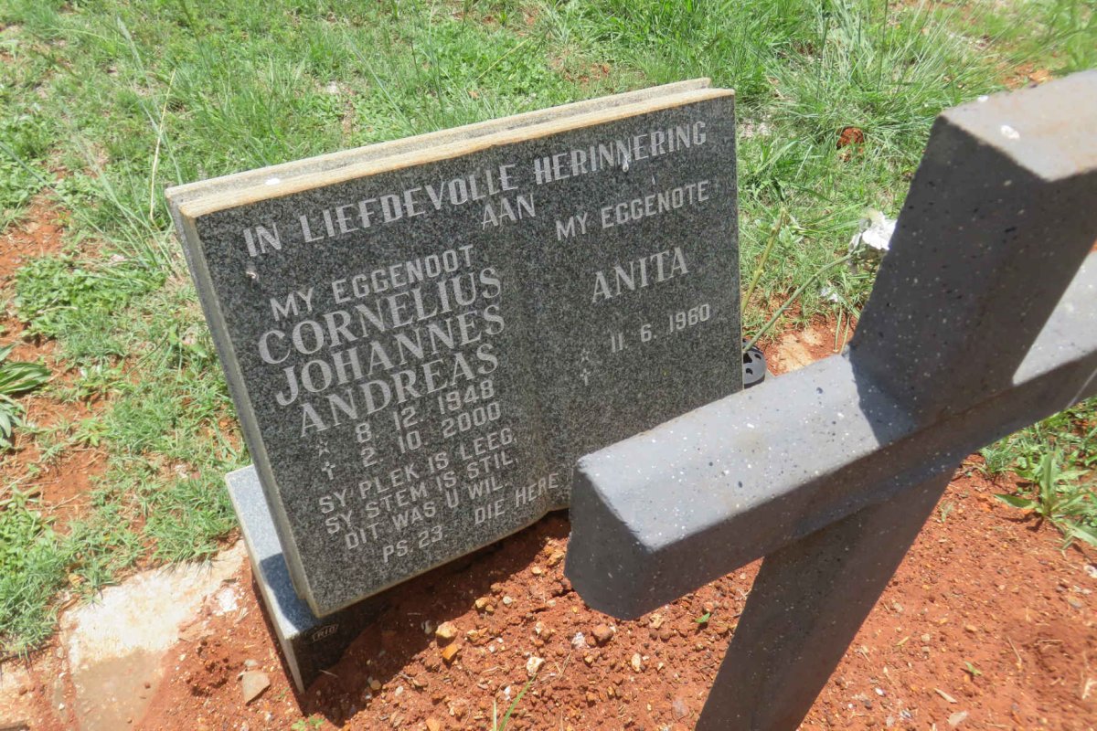 MULLER Cornelius Johannes Andreas 1948-2000 &amp; Anita 1960-