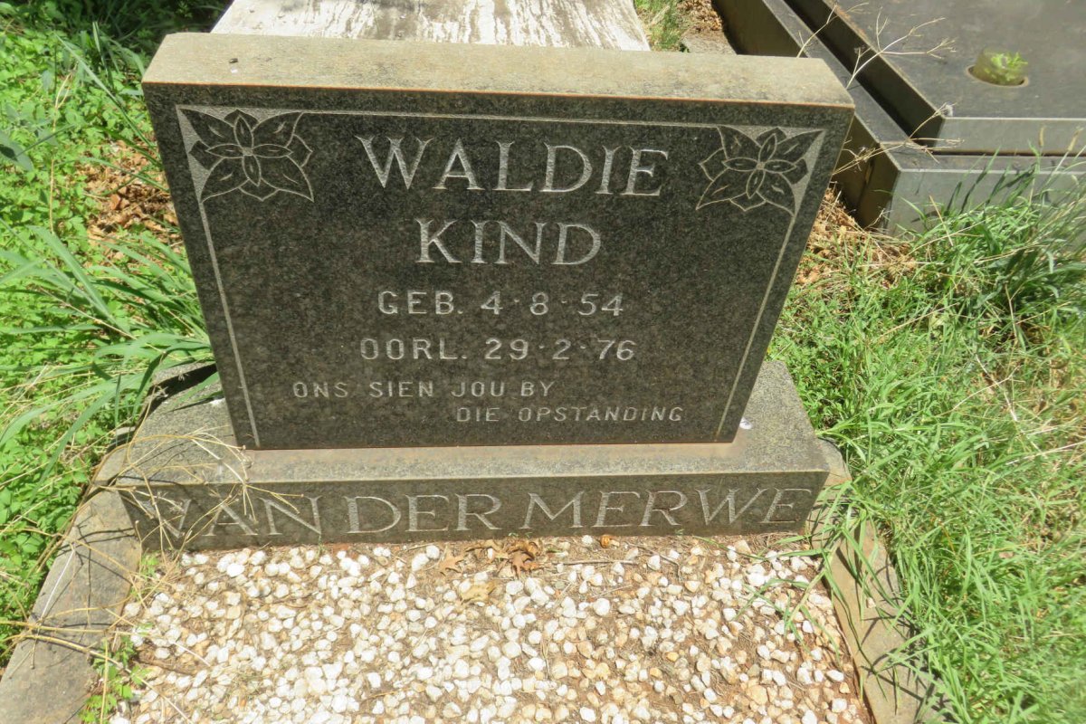 MERWE Waldie Kind, van der 1954-1976