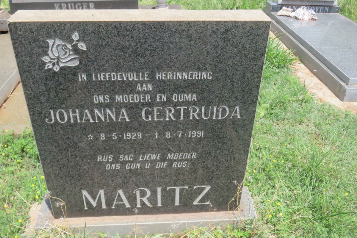 MARITZ Johanna Gertruida 1929-1991