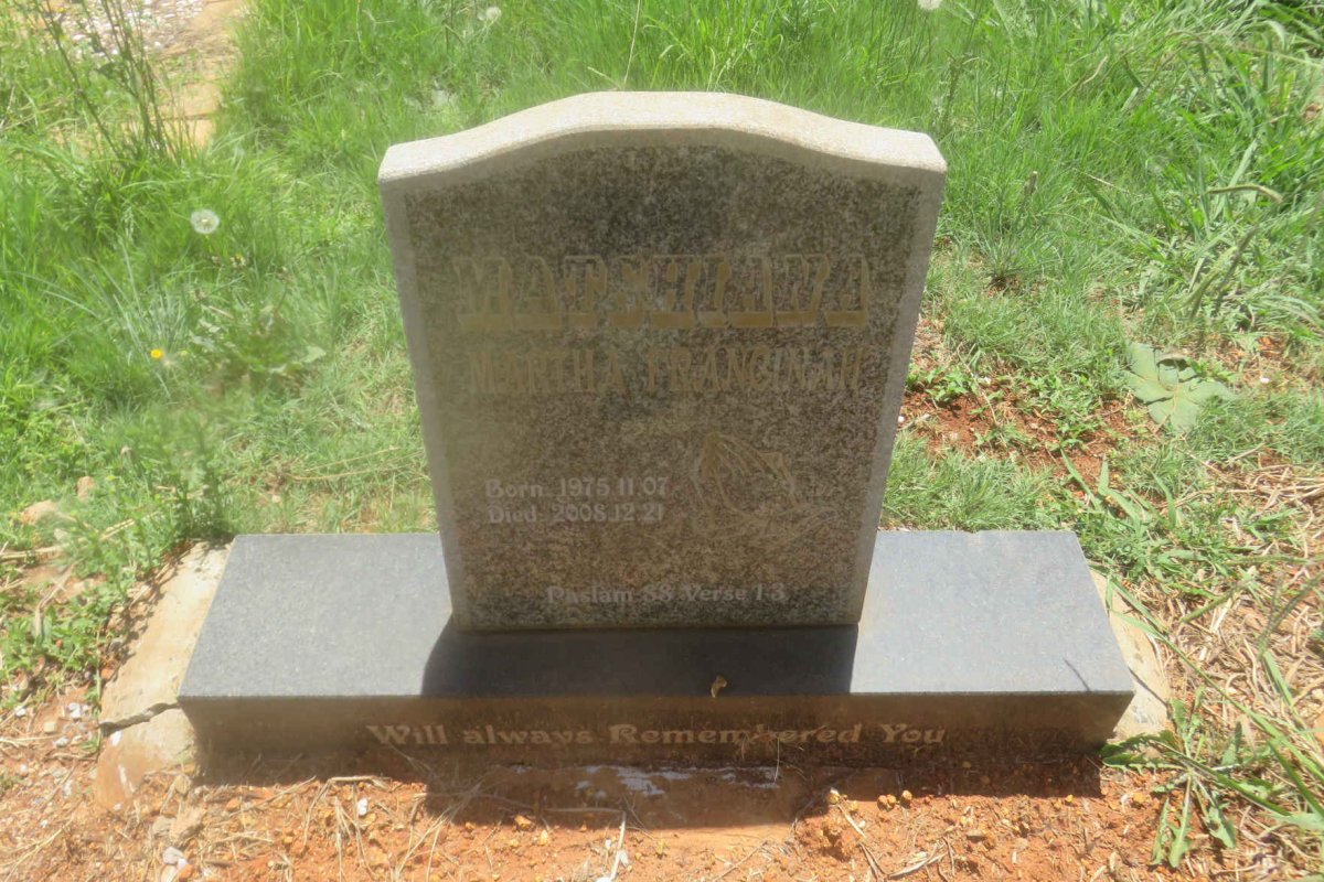 MATSHIANA Martha Francinah 1975-2008