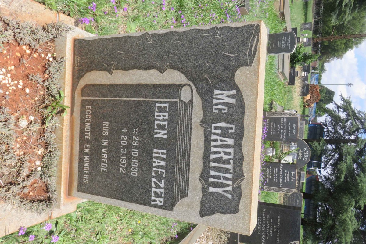 McCARTHY Eben Haezer 1930-1972