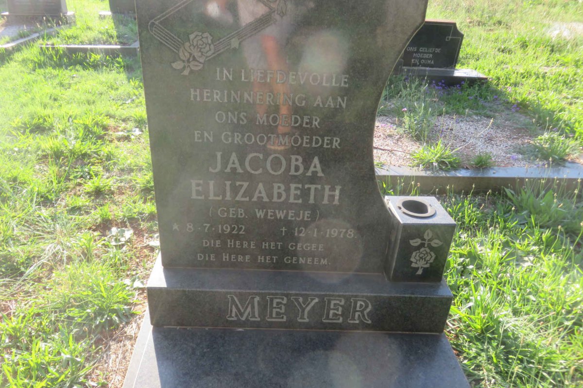 MEYER Jacoba Elizabeth nee WEWEJE 1922-1978