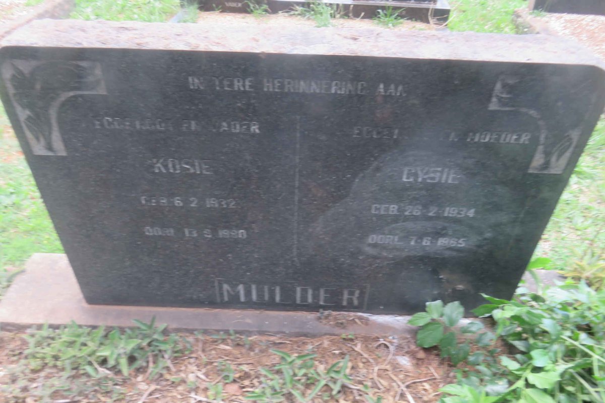 MULDER Kosie 1932-1990 &amp; Cysie 1934-1965