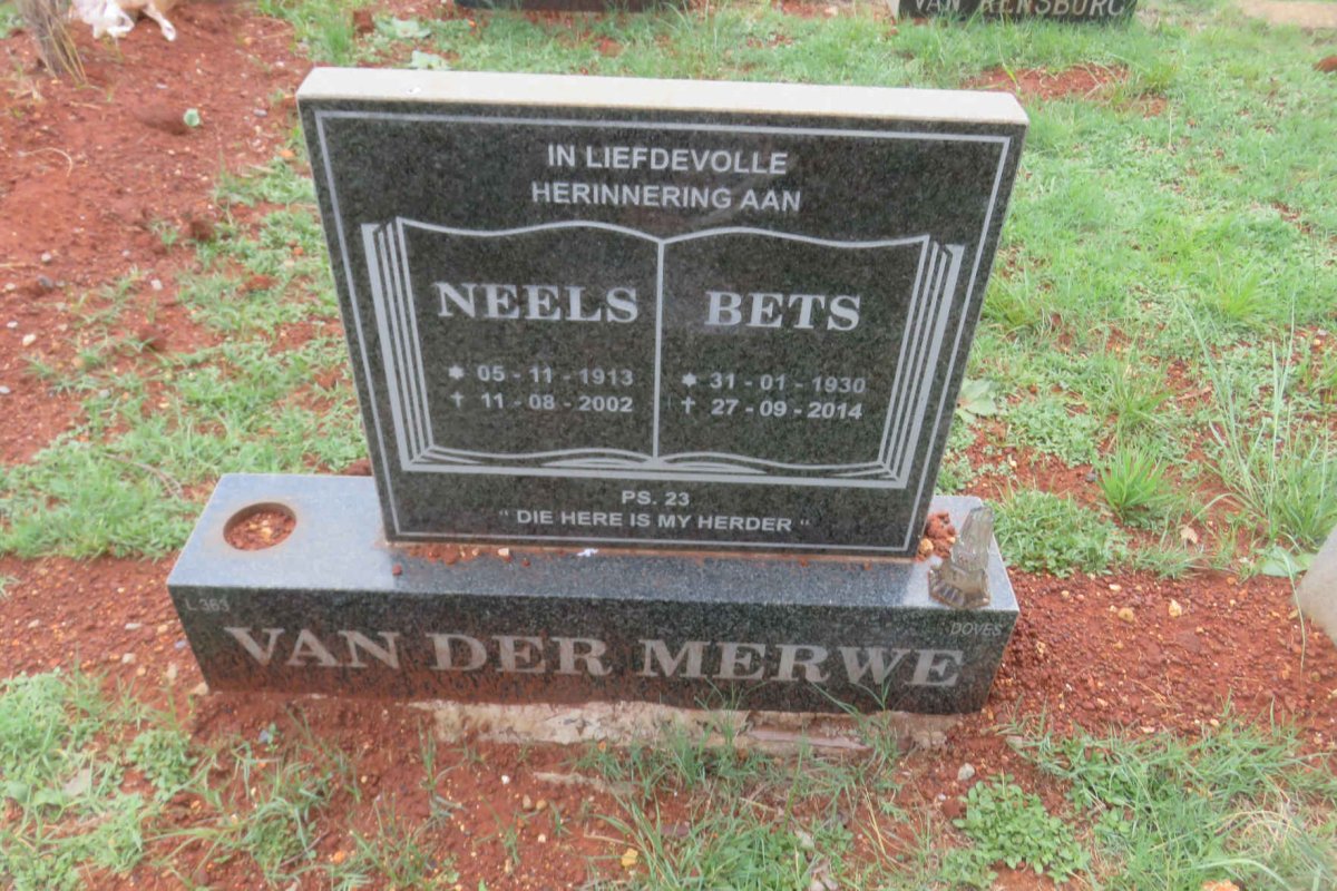 MERWE Neels, van der 1913-2002 &amp; Bets 1930-2014