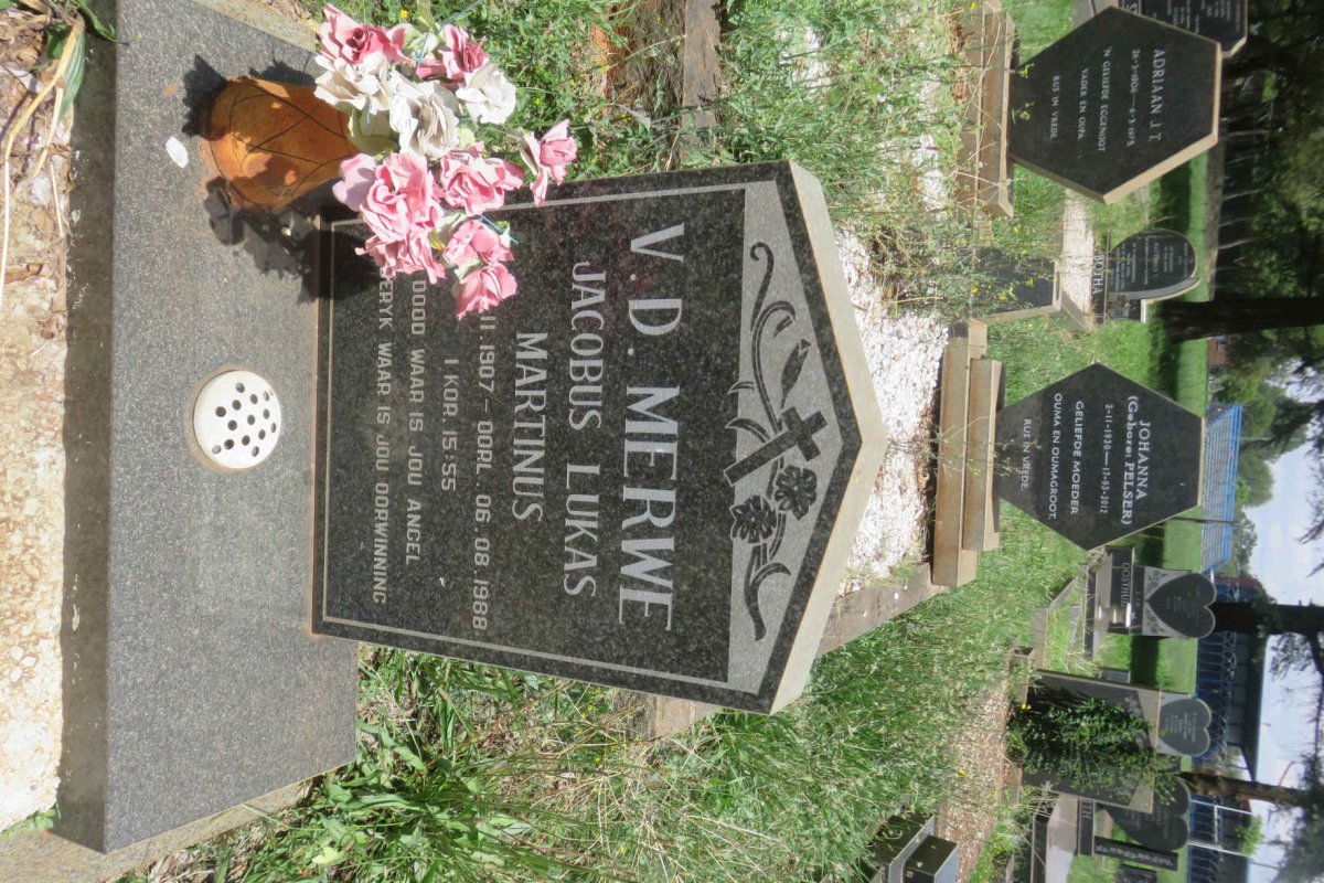 MERWE Jacobus Lukas Martinus, v.d. 1907-1988