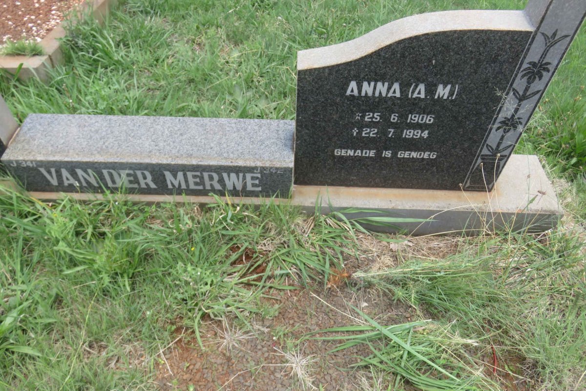 MERWE Anna A.M., van der 1906-1994