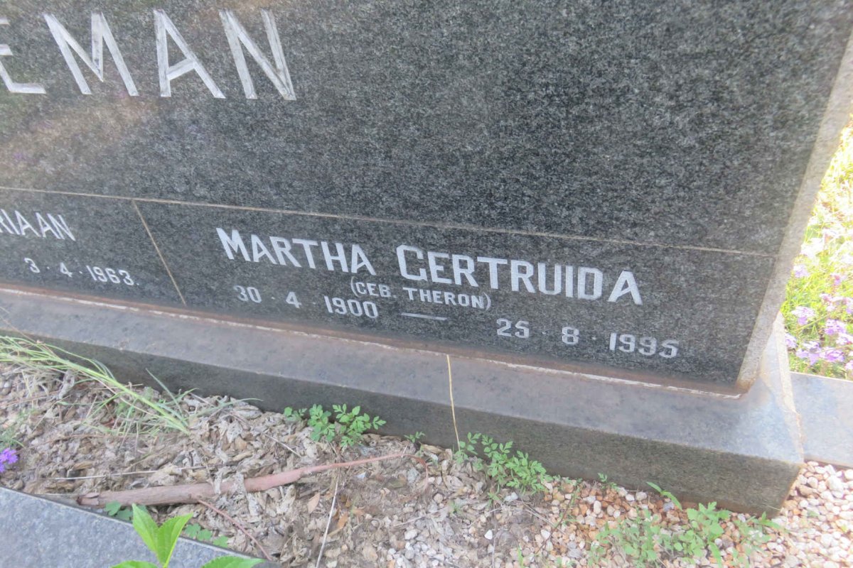 NIEMAN Willem Adriaan 1905-1963 &amp; Martha Gertruida THERON 1900-1995