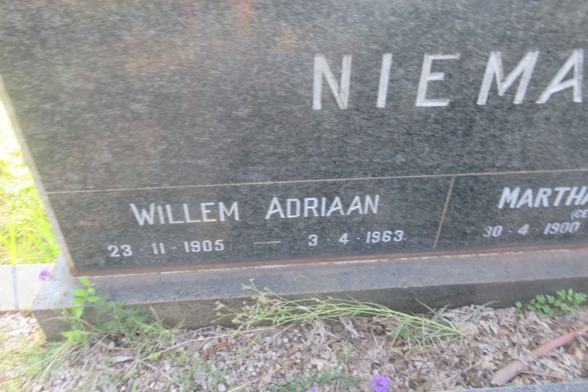 NIEMAN Willem Adriaan 1905-1963 &amp; Martha Gertruida THERON 1900-1995