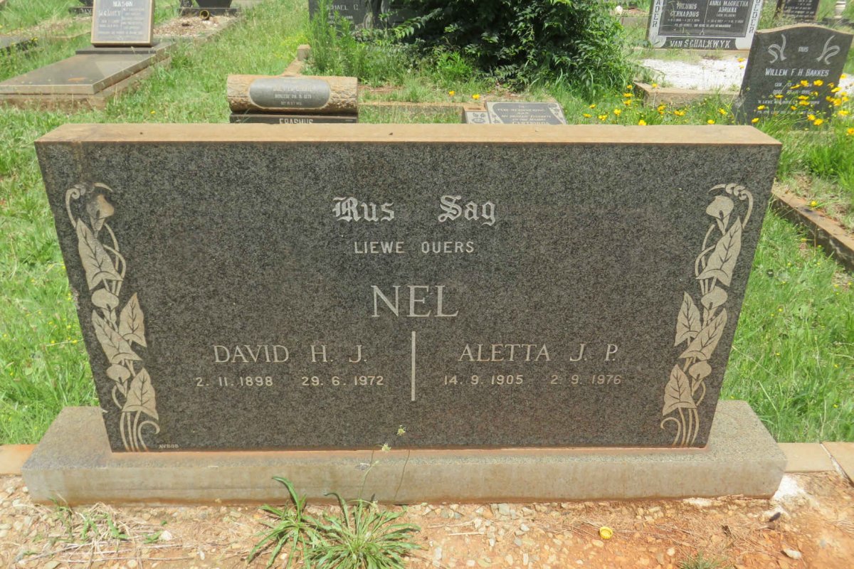 NEL David H.J. 1898-1972 &amp; Aletta J.P. 1905-1976