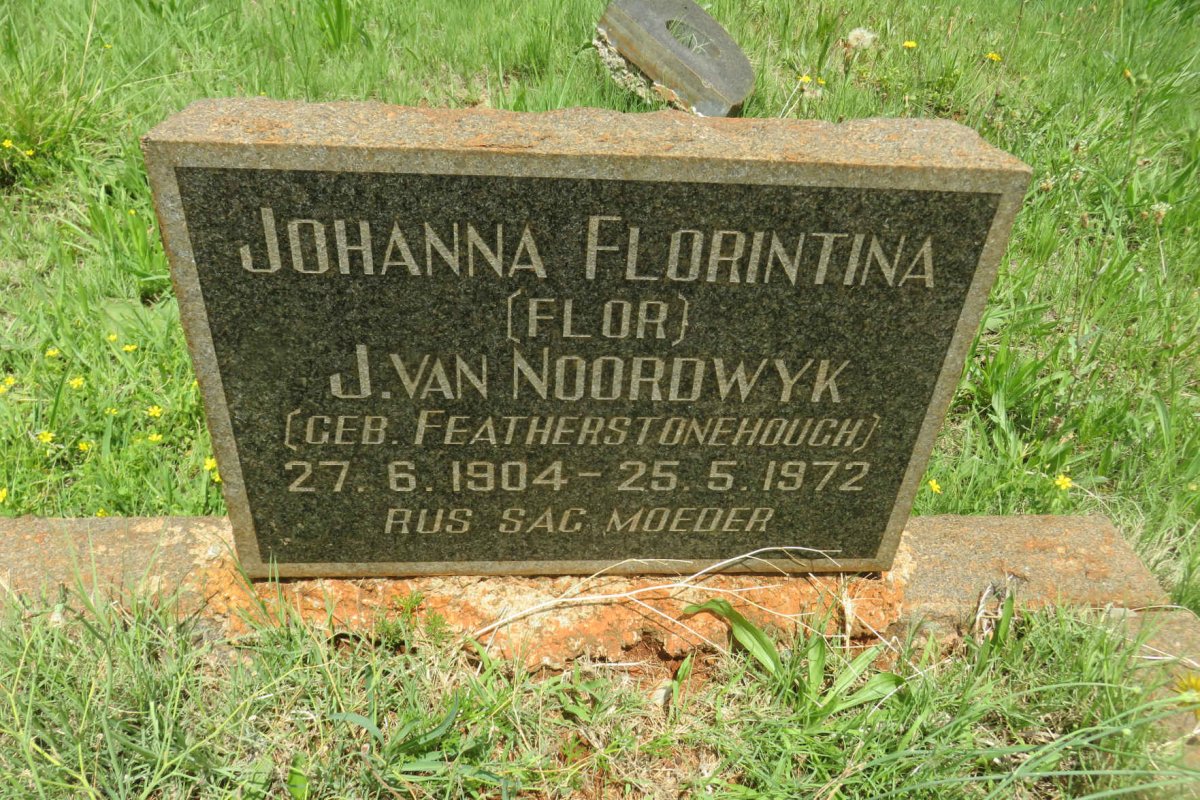 NOORDWYK Johanna Florentina, J.van nee FEATHERSTONEHOUGH 1904-1972