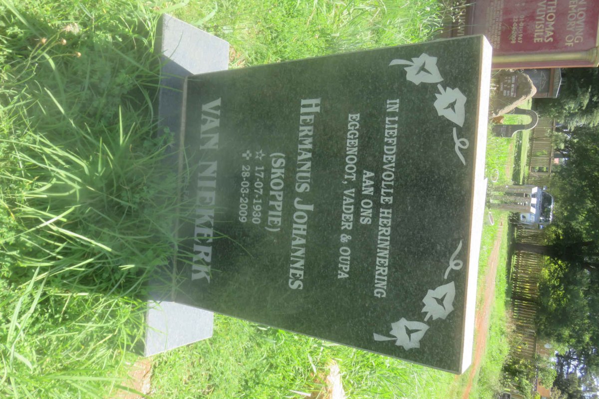 NIEKERK Hermanus Johannes, van 1930-2009