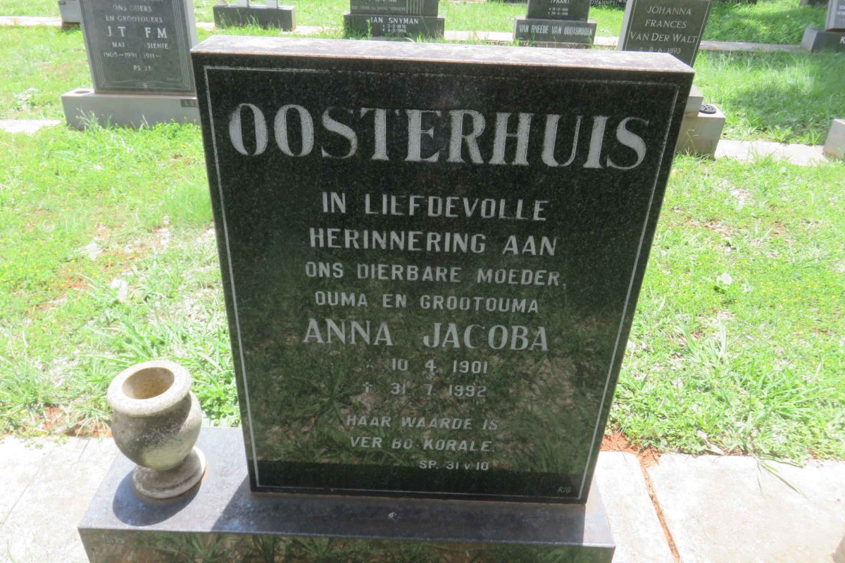 OOSTERHUIS Anna Jacoba 1901-1992