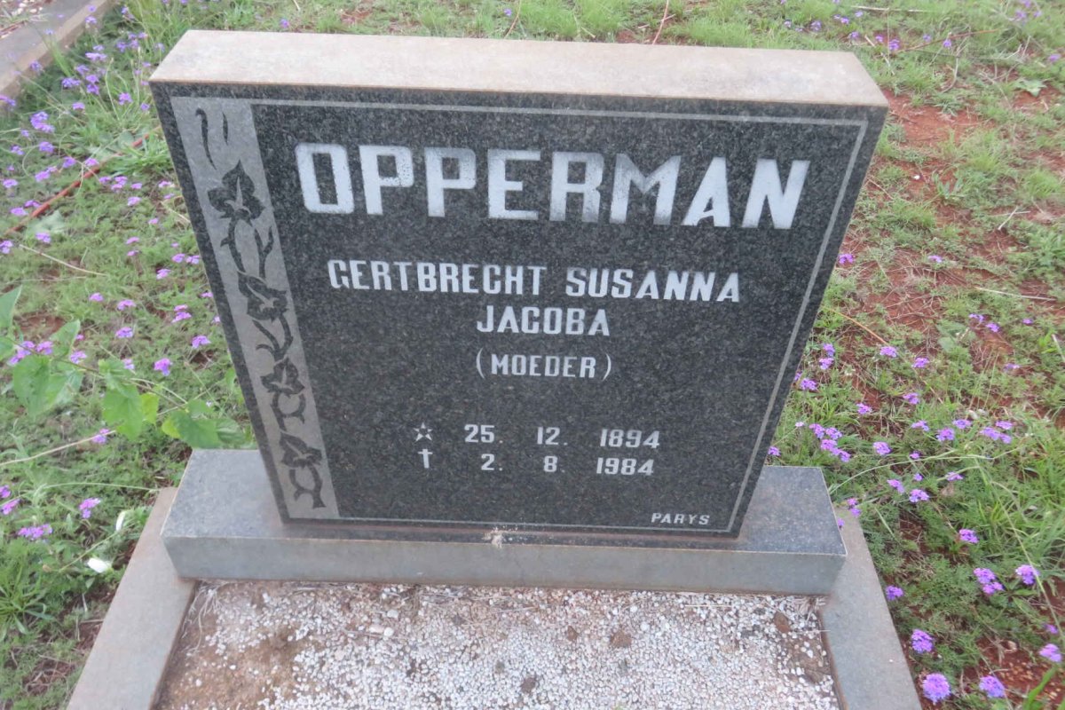 OPPERMAN Gertbrecht Susanna Jacoba 1894-1984