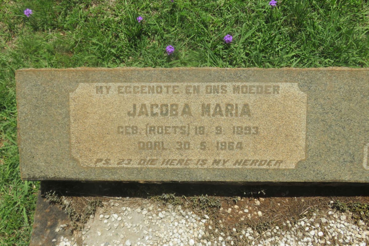 OOSTHUIZEN Nicolaas Jacobus 1887-1973 &amp; Jacoba Maria ROETS 1893-1964