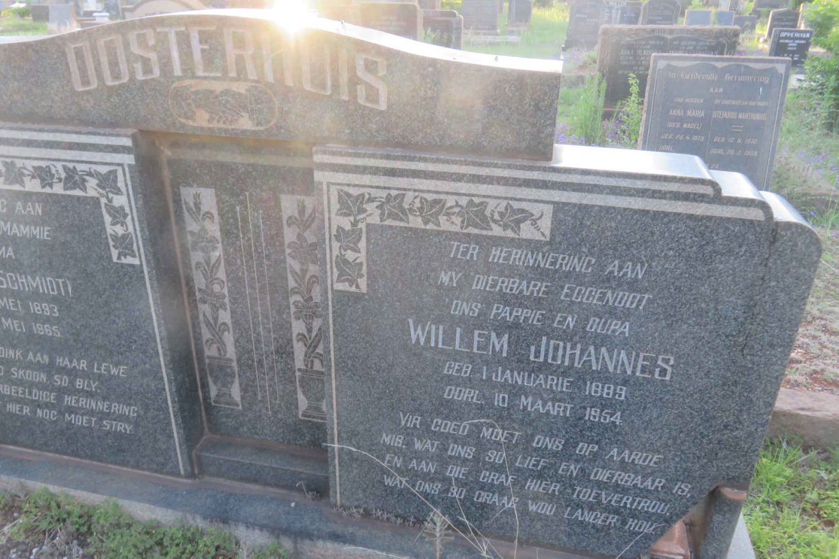 OOSTERHUIS Willem JOhannes 1889-1954 &amp; Anna SCHMIDT 1893-1965