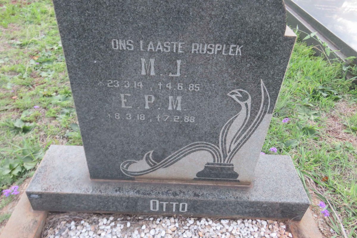 OTTO M.J. 1914-1985 &amp; E.P.M. 1918-1988