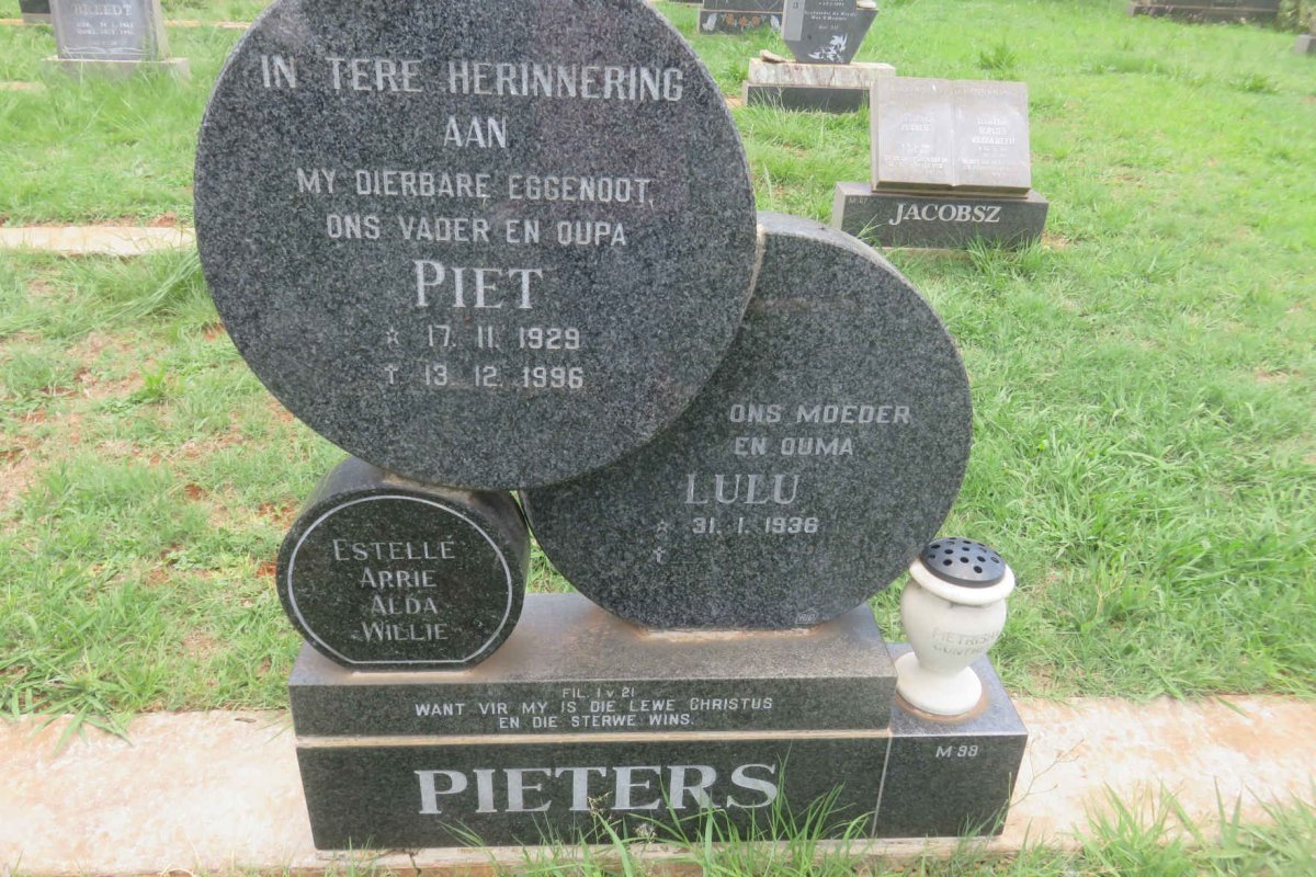 PIETERS Piet 1929-1996 &amp; Lulu 1936-