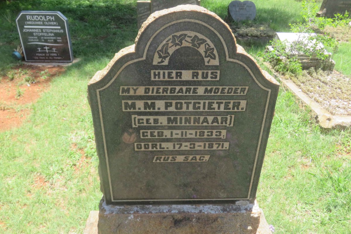 POTGIETER M.M. nee MINNAAR 1833-1871