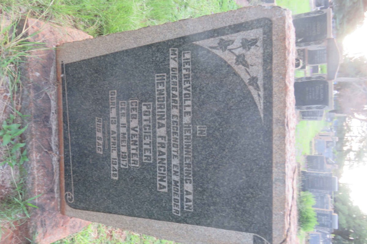 POTGIETER Hendrina Francina nee VENTER 1917-1948