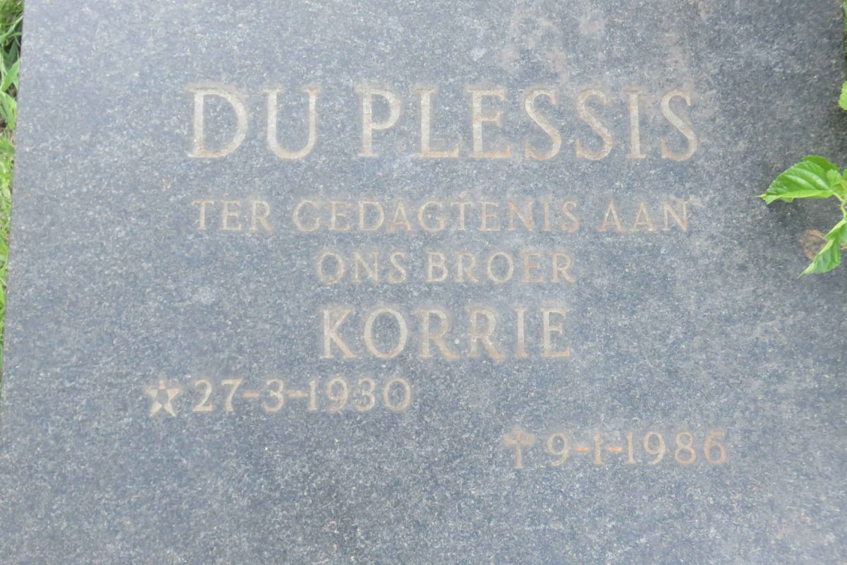 PLESSIS Korrie, du 1930-1986