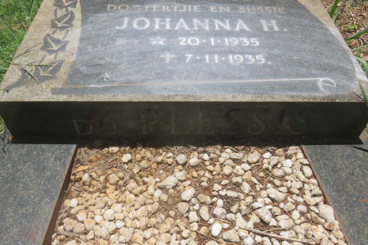 PLESSIS Johanna H., du 1935-1935