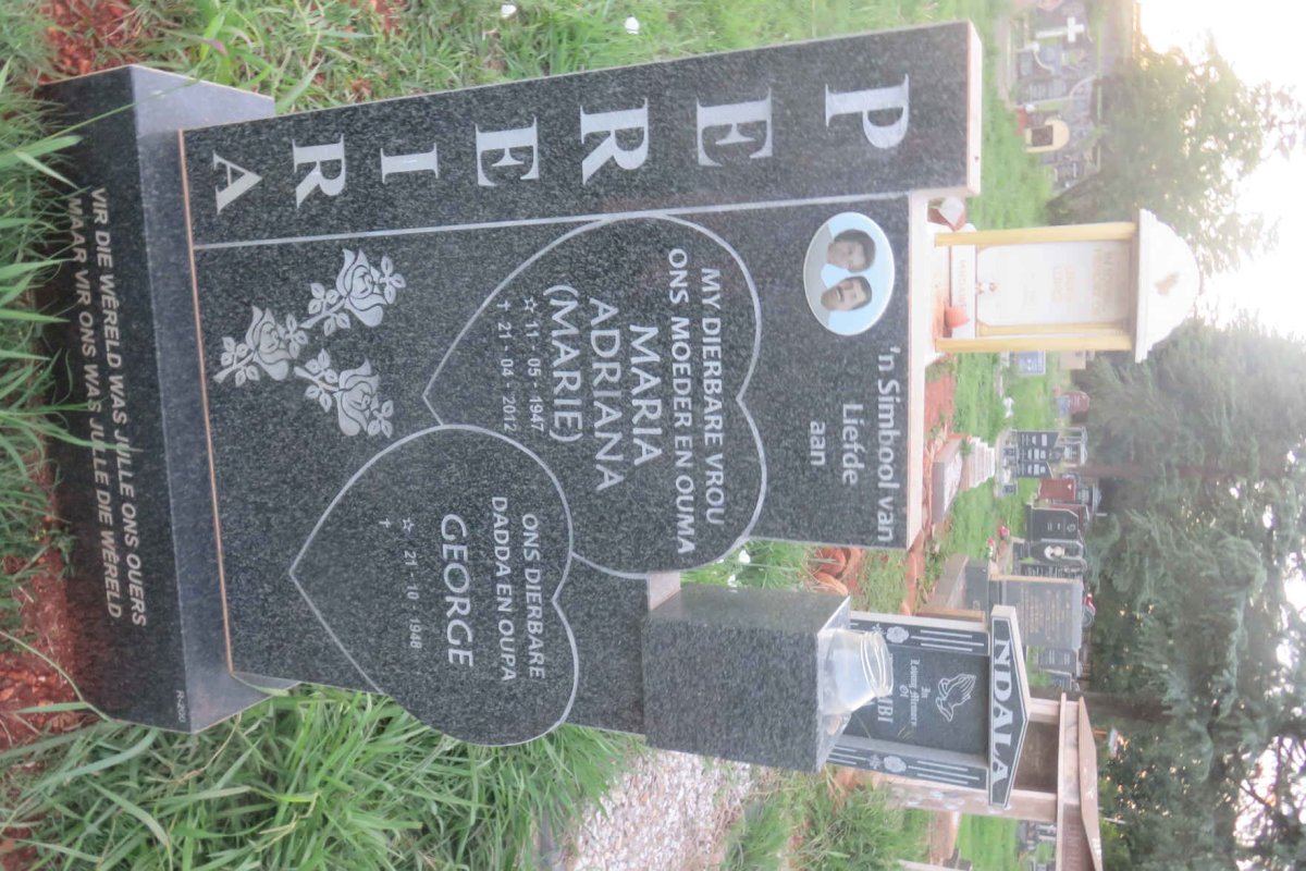 PEREIRA George 1948- &amp; Maria Adriana 1947-2012