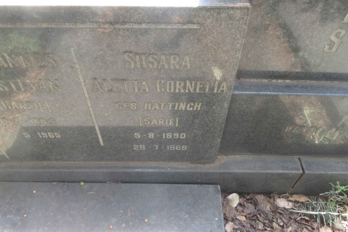 PLESSIS Johannes Christiaan, du 1884-1965 &amp; Susara Aletta Cornelia HATTINGH 1890-196?