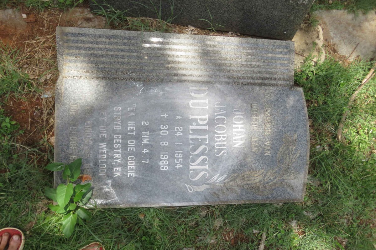 PLESSIS Johan Jacobus, du 1954-1989
