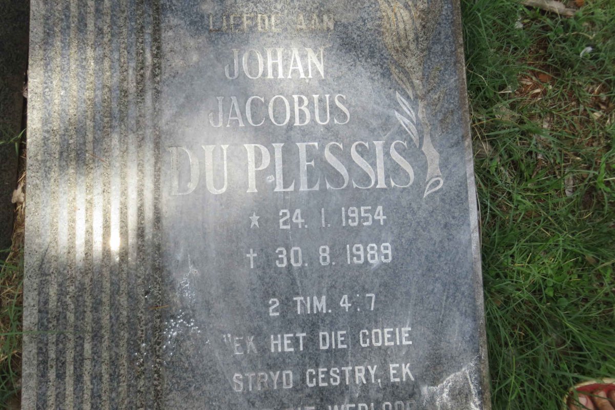 PLESSIS Johan Jacobus, du 1954-1989