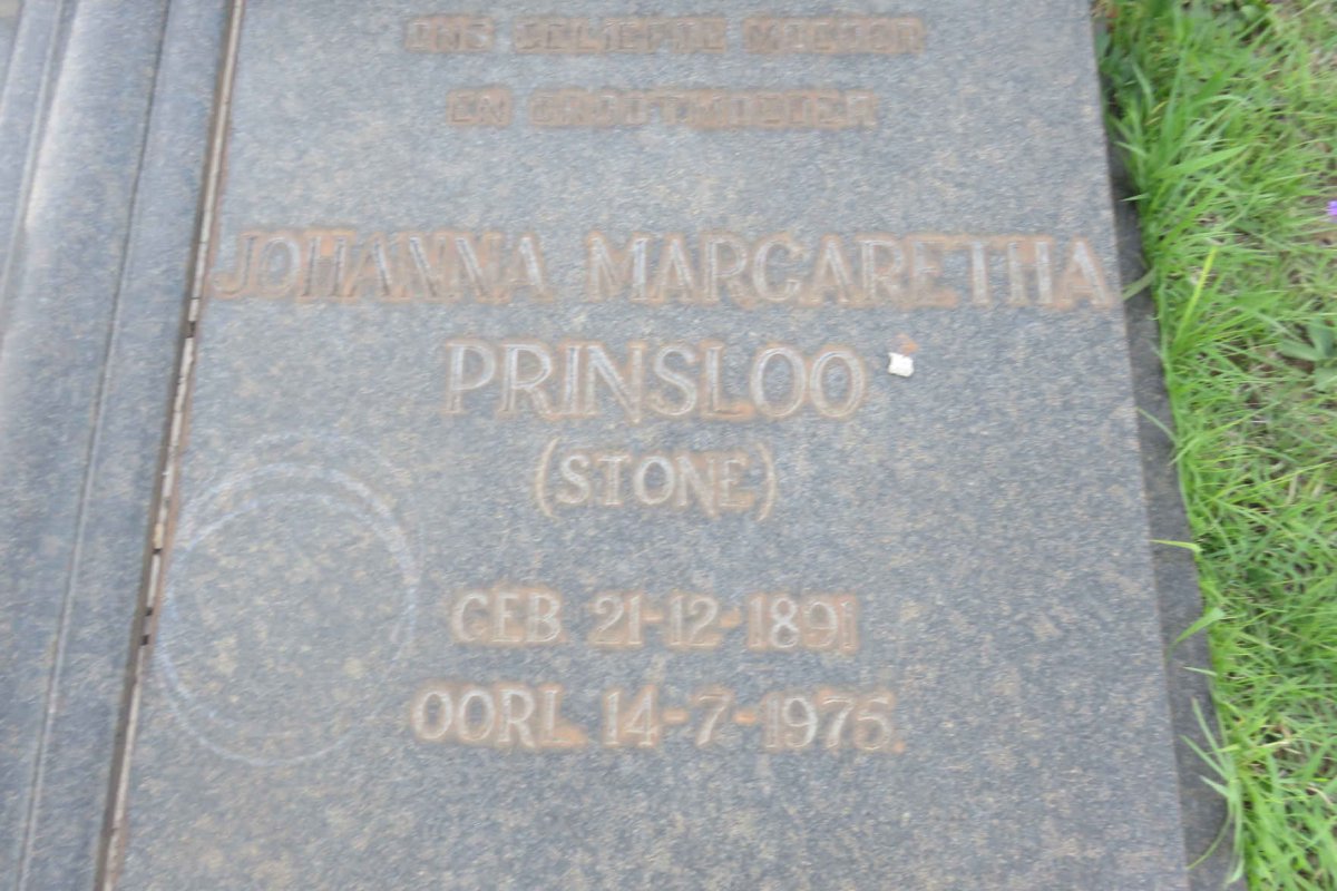 PRINSLOO Nicolaas Marthinus 1886-1961 &amp; Johanna Margaretha STONE 1891-1975